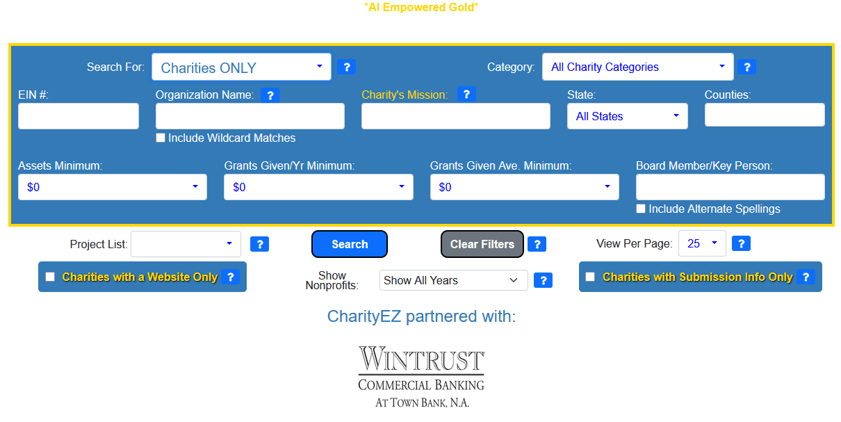 Search results for nonprofits aligned with a grantmaker's goals